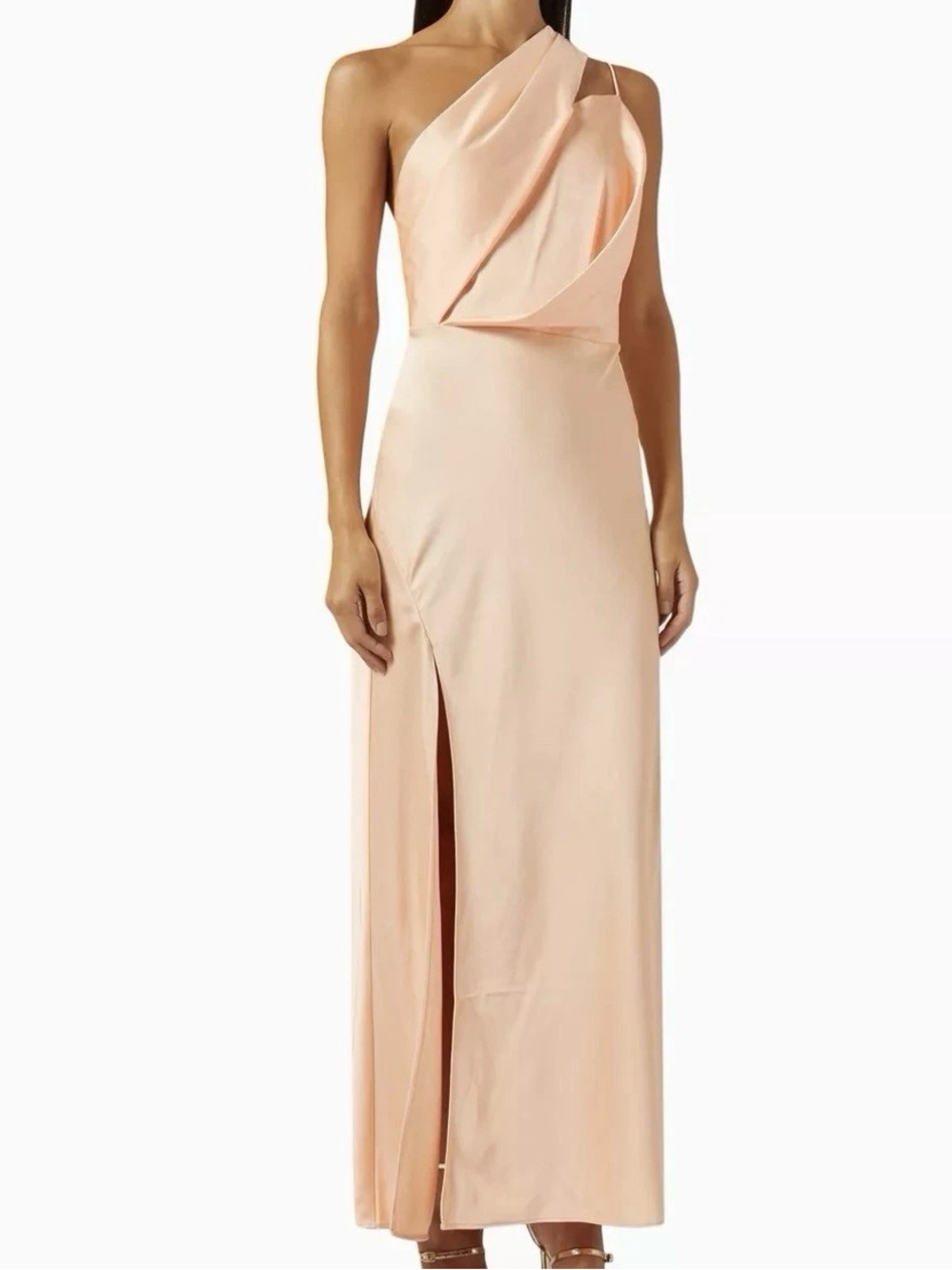 Significant Other Alessia One Shoulder Orange Midi Dress Women’s Size 2